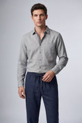 Gray Relaxed Long-sleeve Shirt and Drawstring Pants Set - Photo 2