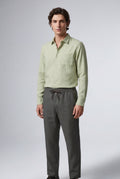 Mint Green Relaxed Long-sleeve Shirt and Drawstring Pants Set - Photo 5