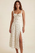 Mint Green Sweetheart Neckline Floral A-line Midi Dress - Wedding guest dress - Photo 5