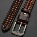 Men's Braided Textured Pin Buckle Casual Belt - Casual belts - Photo 5