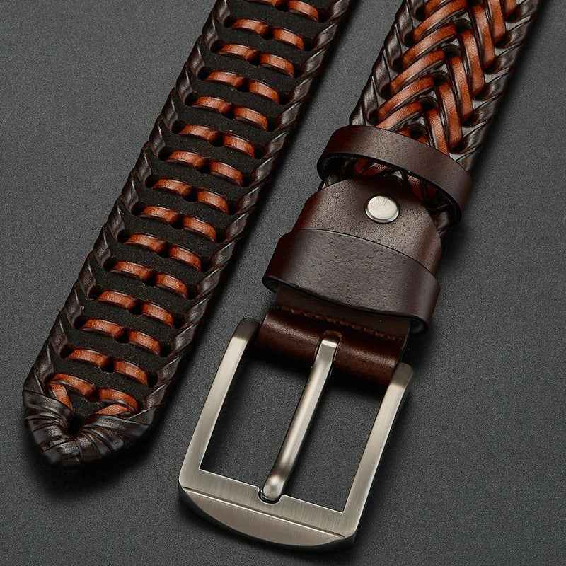 Men's Braided Textured Pin Buckle Casual Belt - Casual belts - Photo 5