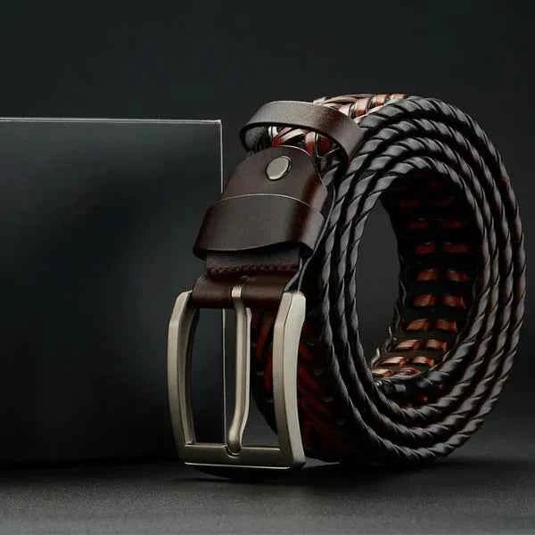 Men's Braided Textured Pin Buckle Casual Belt - Casual belts - Photo 6