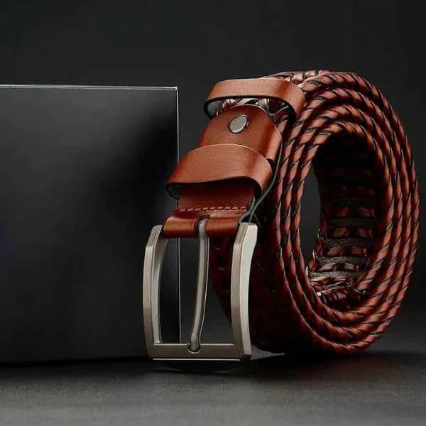 Men's Braided Textured Pin Buckle Casual Belt - Casual belts - Photo 7