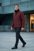 Red Fitted Quilted Hip-length Winter Jacket - Winter jackets - Photo 5