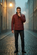 Red Fitted Quilted Hip-length Winter Jacket - Winter jackets - Photo 8