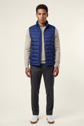 Navy Blue Lightweight High Collar Padded Vest with Slim Silhouette - Padded vests - Photo 10