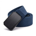Navy Blue Magnetic Buckle Adjustable Web Belt Minimalist Design - Belts - Photo 1