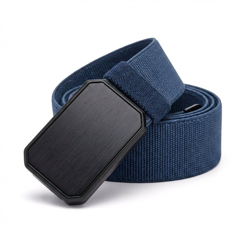Navy Blue Magnetic Buckle Adjustable Web Belt Minimalist Design - Belts - Photo 1