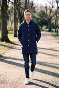 Men's Hoodie Jacket Relaxed Fit in Navy Blue — park path