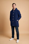 Men's Hoodie Jacket Relaxed Fit in Navy Blue — studio front