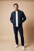 Men's Jacket Diamond Pattern in Navy Blue — primary