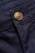Navy Blue Men's Slim Tailored Fit Chino Shorts with Elastic Waistband - Casual shorts - Photo 10