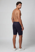 Navy Blue Men's Slim Tailored Fit Chino Shorts with Elastic Waistband - Casual shorts - Photo 13