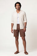 Brown Men's Slim Tailored Fit Chino Shorts with Elastic Waistband - Casual shorts - Photo 22