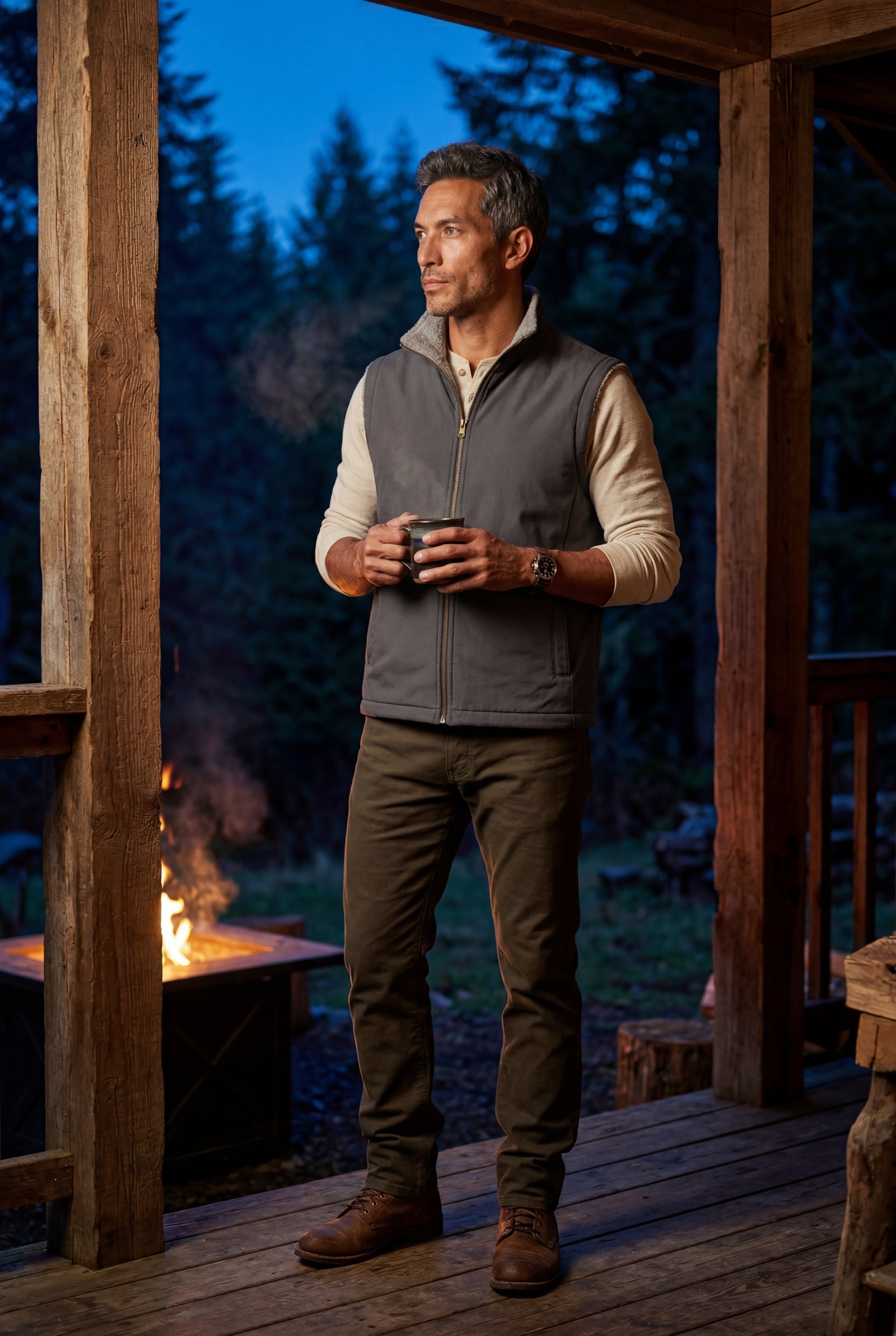 Navy Blue Navy Blue -lined Zip-front Vest with Strings - Fleece vests - Photo 4