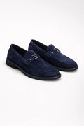 Navy Blue Navy Blue Metal Bit Slip-on Loafers - Photo 2
