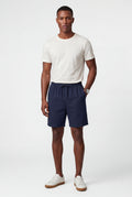 Navy Blue Relaxed Drawstring Above-knee Casual Shorts - Photo 2