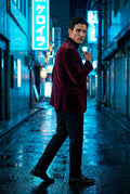 Red Single Button Slim Fit Tailored Blazer - Tailored blazers - Photo 6