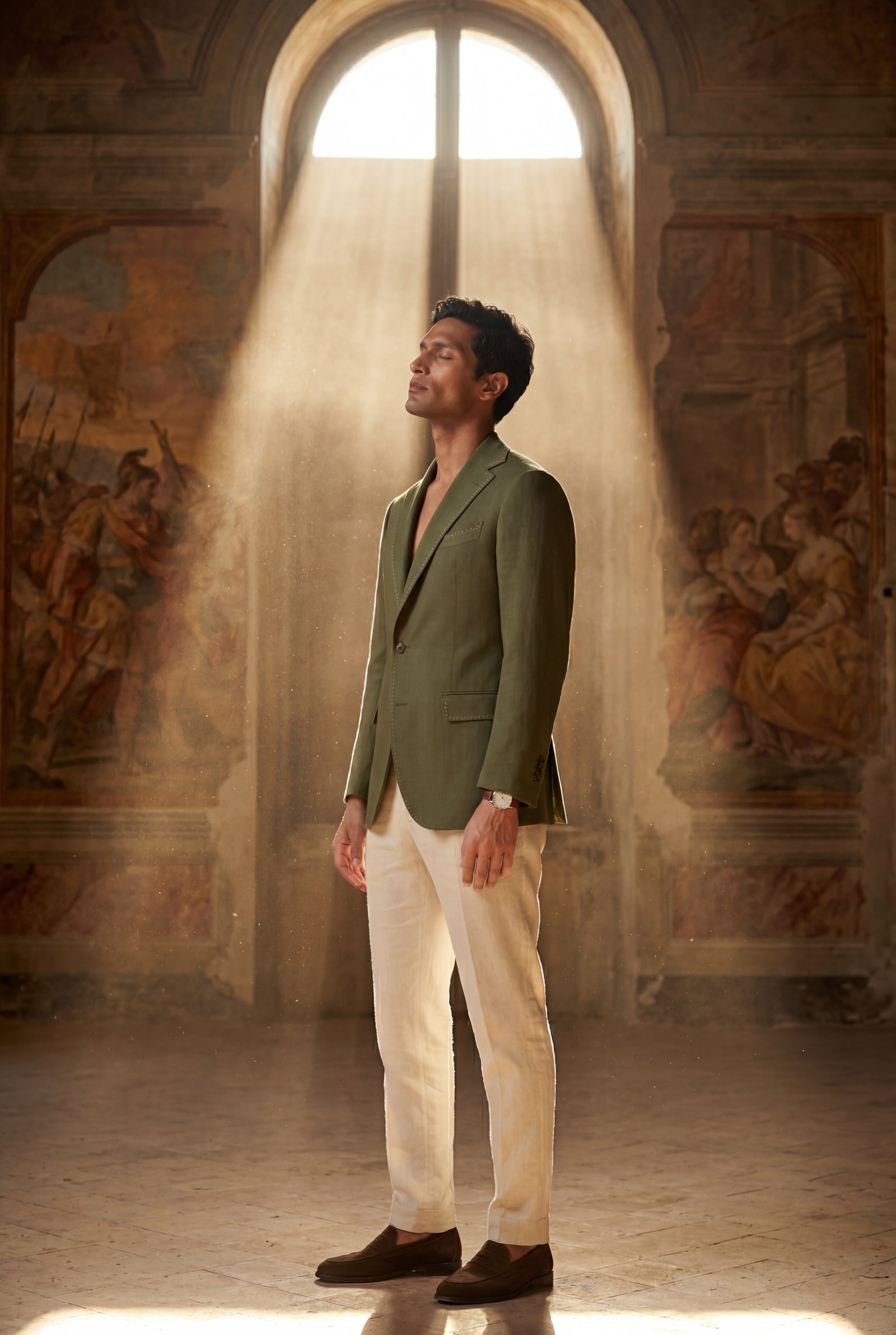 Dark Green Windowpane Check Tailored Slim Fit Blazer - Tailored blazers - Photo 12