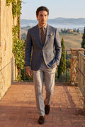 Blue Windowpane Check Tailored Slim Fit Blazer - Tailored blazers - Photo 2