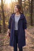 Women's Windbreaker Oversized Hooded in Navy Blue — secondary ugc