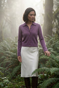Purple Women's Classic Collared Button-Down Cardigan Sweater - Photo 22