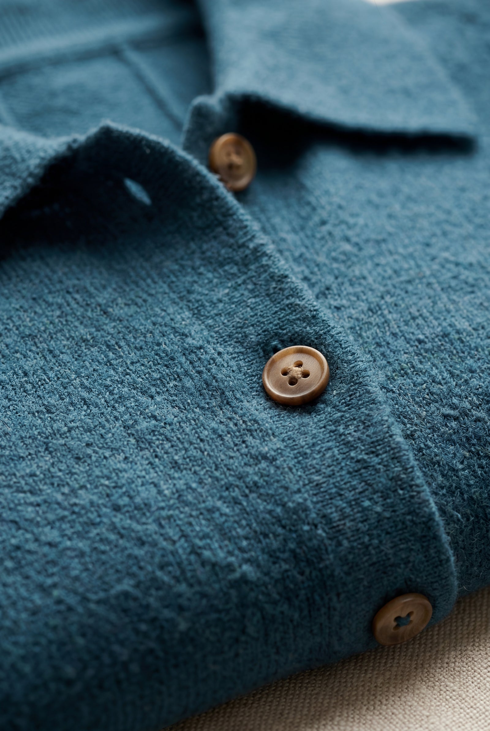 Navy Blue Women's Classic Collared Button-Down Cardigan Sweater - Photo 34