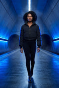 Black Cropped High-collar Quilted Puffer Jacket - Puffer jackets - Photo 15