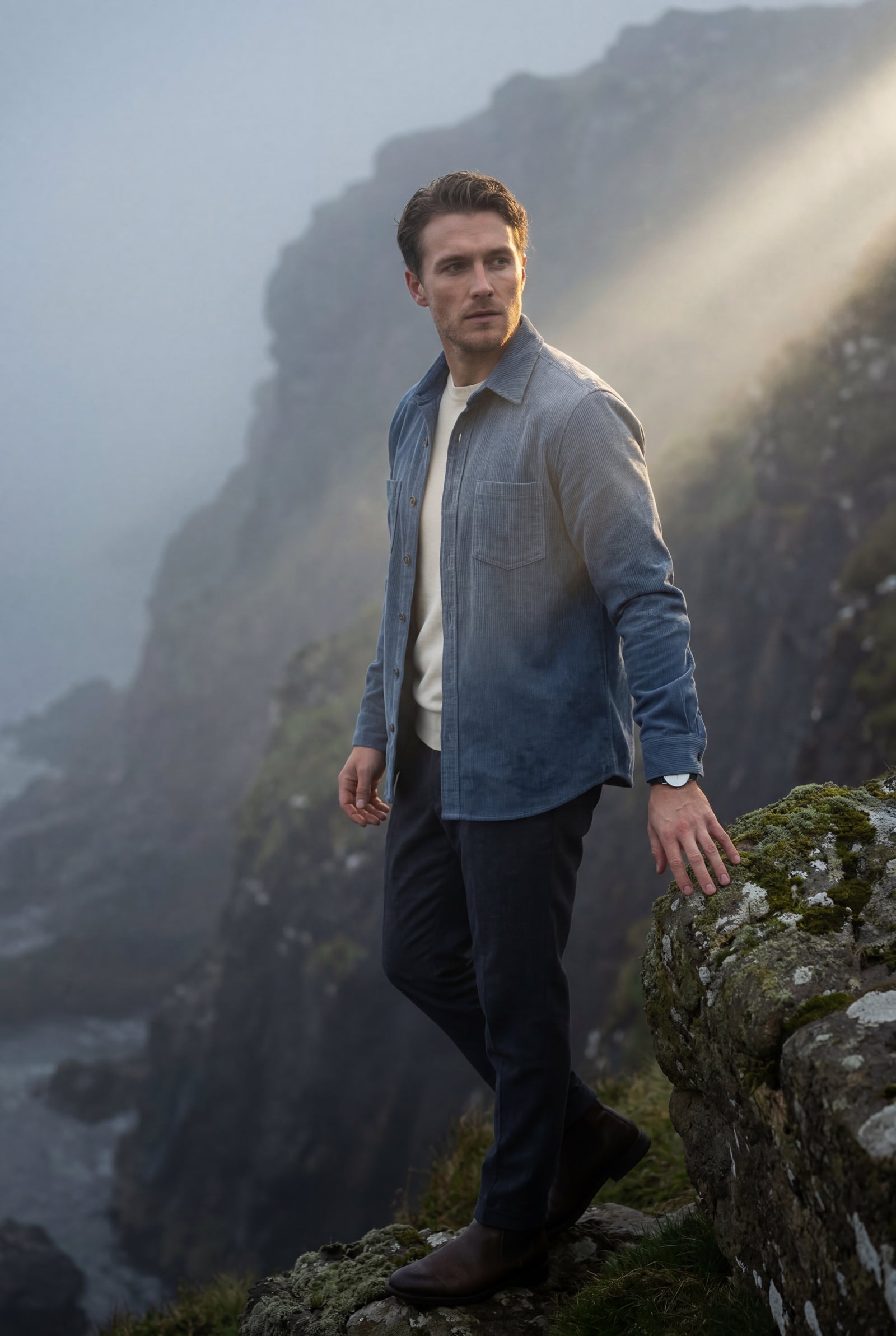 Blue Double Chest Pocket Shirt Jacket - Shirt jackets - Photo 10