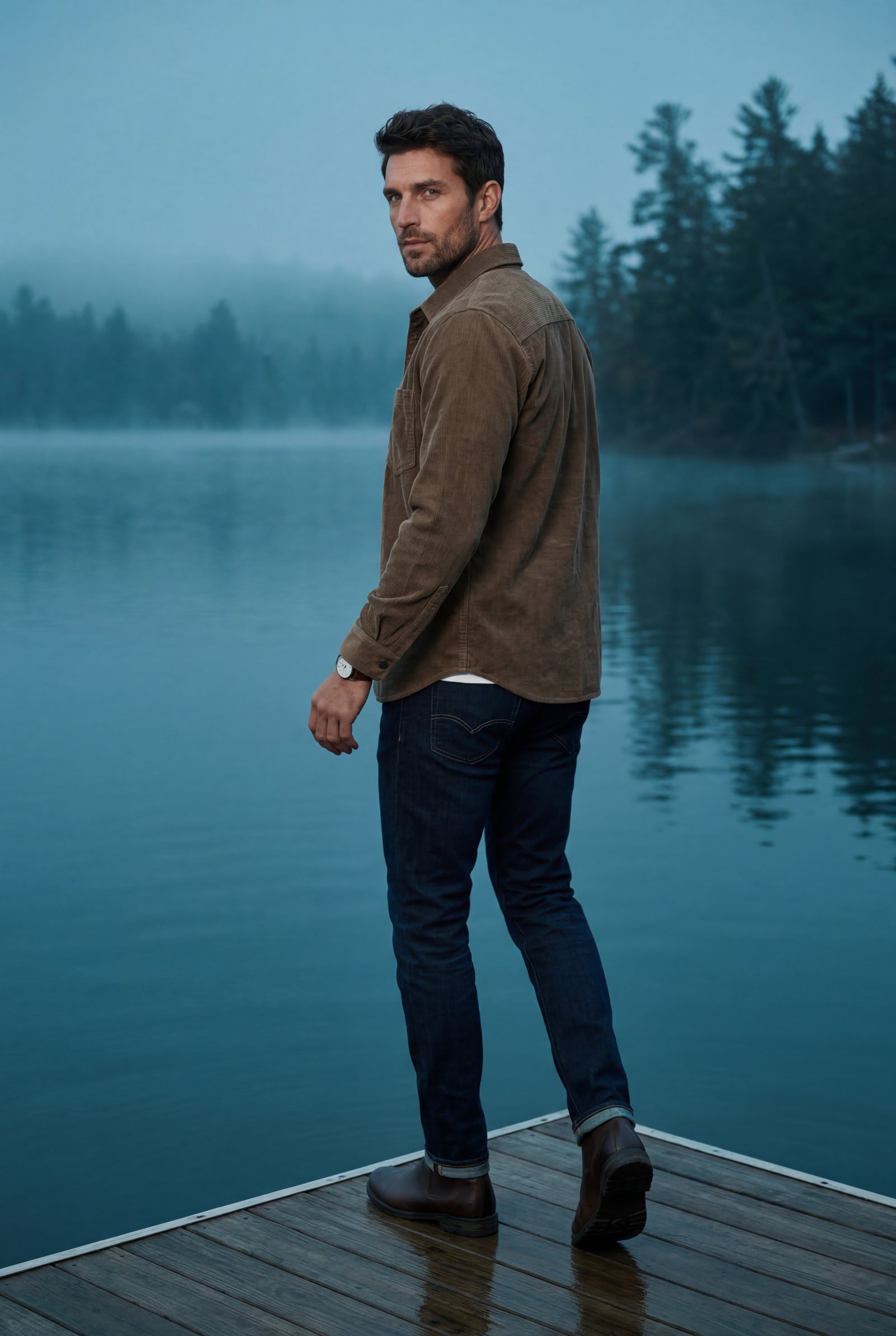 Brown Double Chest Pocket Shirt Jacket - Shirt jackets - Photo 14