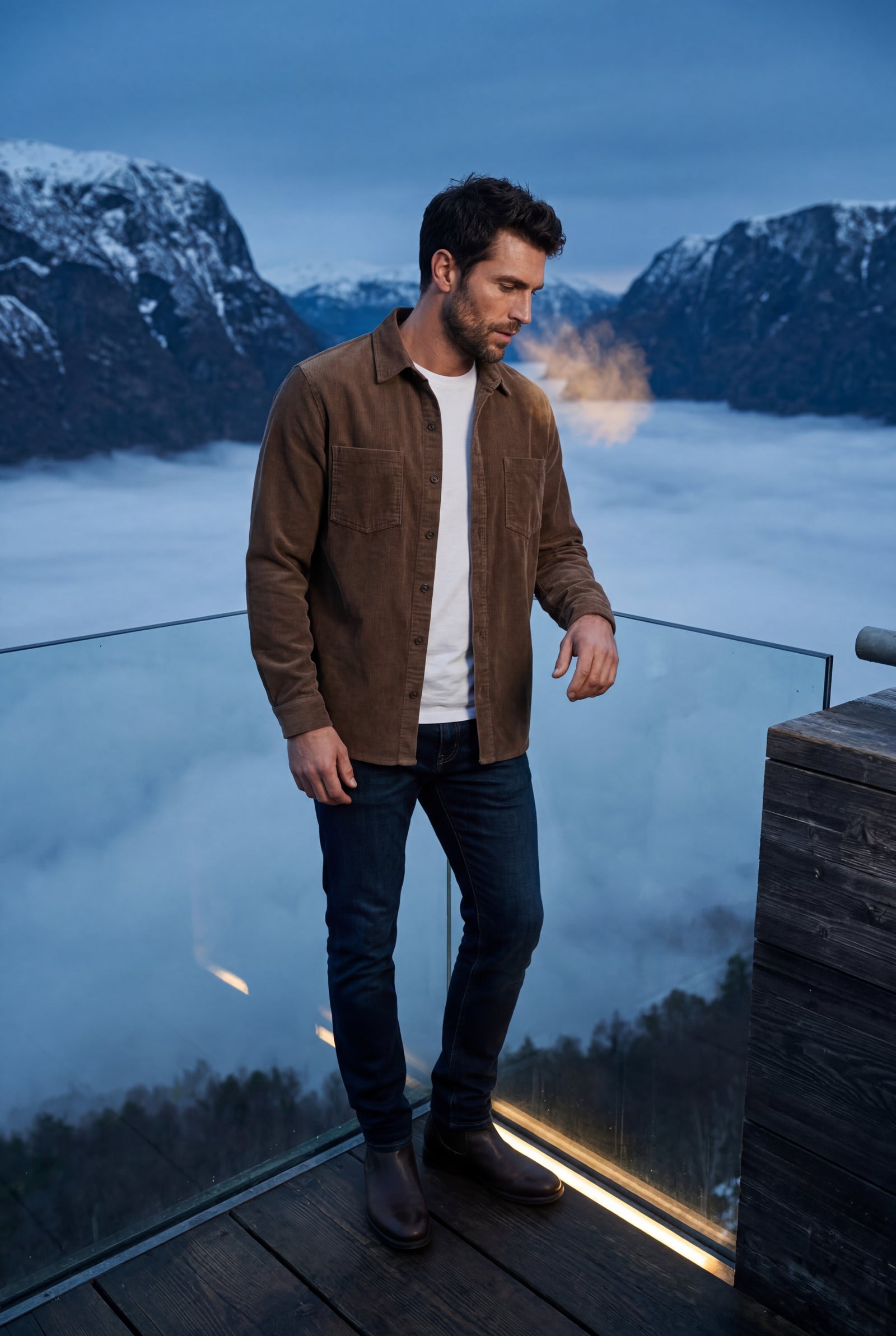 Brown Double Chest Pocket Shirt Jacket - Shirt jackets - Photo 16