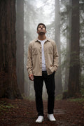 Beige Double Chest Pocket Shirt Jacket - Shirt jackets - Photo 7