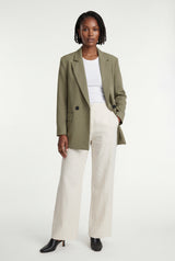 Olive Fitted Single-breasted Blazer with Classic Lapels - Fitted blazer - Photo 1