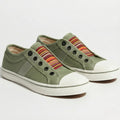 Olive Green Multicolor Elastic Band Slip-on Canvas Sneaker - Sneakers - Photo 7