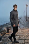 Black Matte Utility Pocket Field Jacket with Epaulettes - Casual jackets - Photo 5