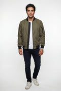 Olive Men's Slim-Fit Minimalist Classic Bomber Jacket - Photo 17