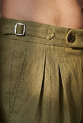 Olive Pleated Tailored Bermuda Shorts with Side Adjusters - Casual shorts - Photo 7