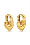 Gold Chunky Gold-tone Heart Drop Statement Earrings - Drop earrings - Photo 1