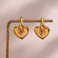 Gold Chunky Gold-tone Heart Drop Statement Earrings - Drop earrings - Photo 7