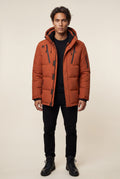 Orange Adjustable Hood Insulated Parka Jacket with Zip Pockets - Insulated jackets - Photo 1