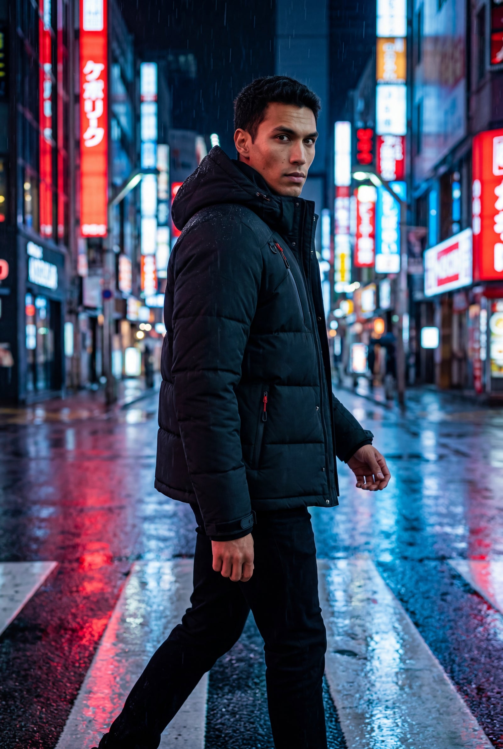 Black Adjustable Hood Insulated Parka Jacket with Zip Pockets - Insulated jackets - Photo 10