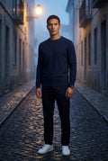 Blue Fine Classic Fit Crewneck Sweater - Classic fit sweater - Photo 19