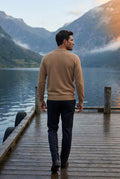 Khaki Fine Classic Fit Crewneck Sweater - Classic fit sweater - Photo 5