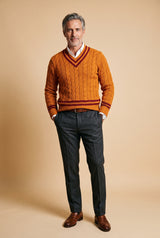 Men's Sweater Classic Fit in Orange — primary studio