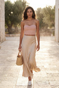 Pink Ribbed Bustier Strapless Crop Top with Cup Seaming - Strapless crop tops - Photo 17
