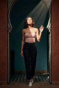 Pink Ribbed Bustier Strapless Crop Top with Cup Seaming - Strapless crop tops - Photo 21