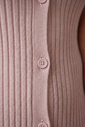 Pink Blush Pink Ribbed Button-front Midi Dress with Ruffles - Photo 3