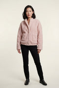 Pink Blush Pink Structured Boxy Bomber Jacket - Structured jackets - Photo 1