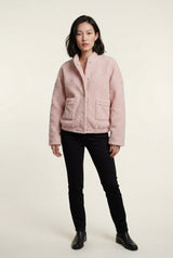 Pink Blush Pink Structured Boxy Bomber Jacket - Structured jackets - Photo 1