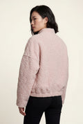 Pink Blush Pink Structured Boxy Bomber Jacket - Structured jackets - Photo 2